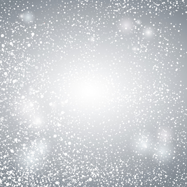 Abstract Lights with Snowflakes on Grey and Silver Background, Vector Illustration - Vector, Image