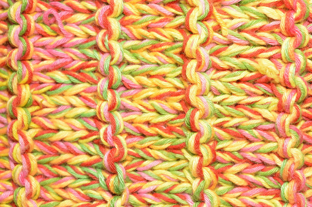 Handmade knitted dishcloth made with multi color cotton yarn - Photo, Image