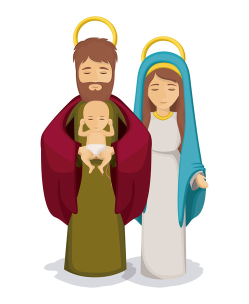 Mária és József a gyermek Jézus design - Vektor, kép