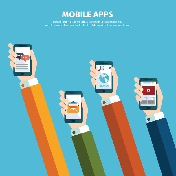 Konzept für mobile Apps - Vektor, Bild