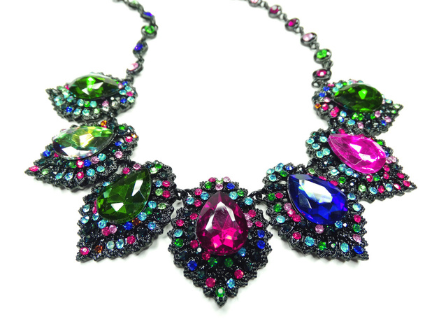 necklace with bright crystals jewelry - Foto, Bild