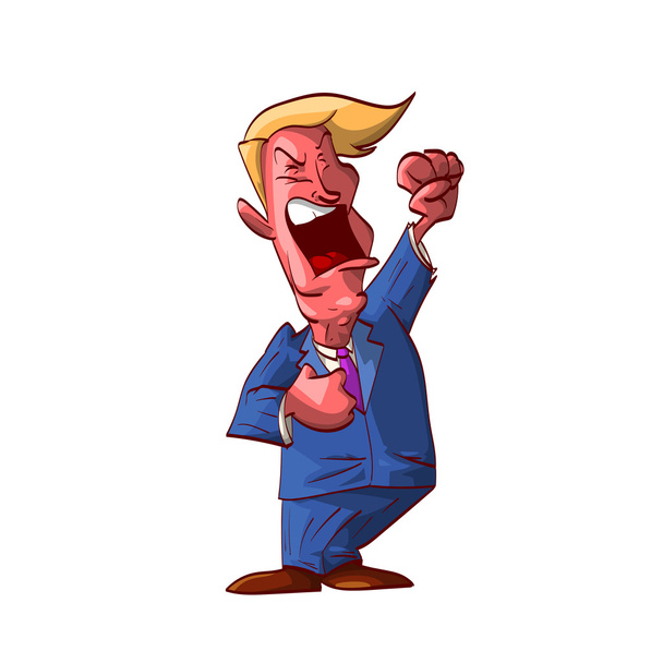 Θυμωμένος πολιτικός κινουμένων σχεδίων - Διάνυσμα, εικόνα
