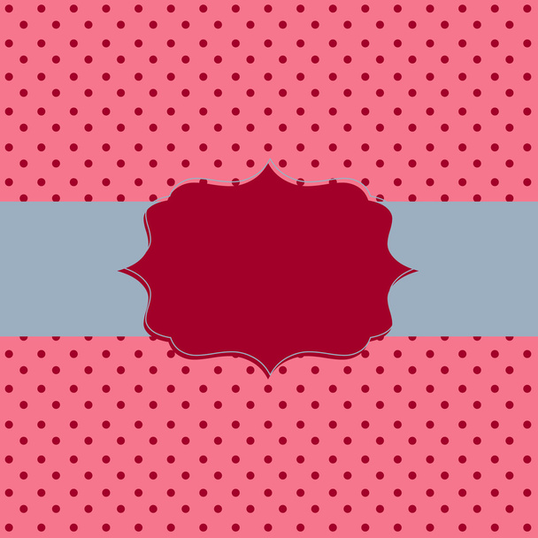 Frame on the paper background with polka dots. Vector illustrati - Vektör, Görsel