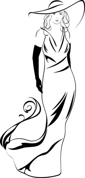 Silhouette of a elegant woman - Вектор,изображение