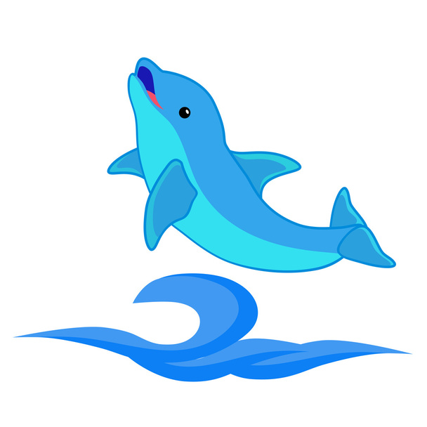 Dolphin en zee - Vector, afbeelding