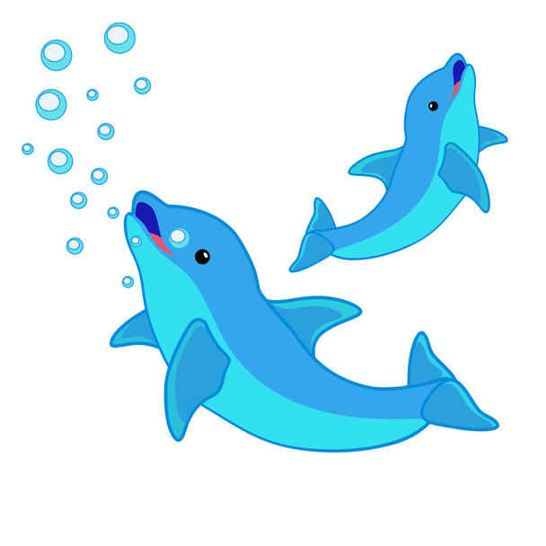 Dolphin and Sea - Vector, Image