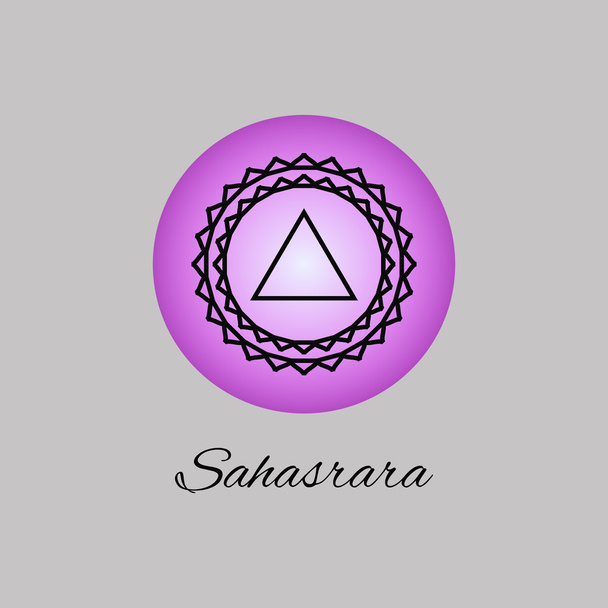 Sahasrara.Crown chakra. Zevende Chakra symbool van de mens. Vector il - Vector, afbeelding