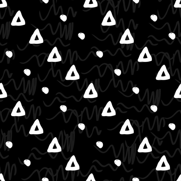 geometrisches monochromes nahtloses Muster - Vektor, Bild