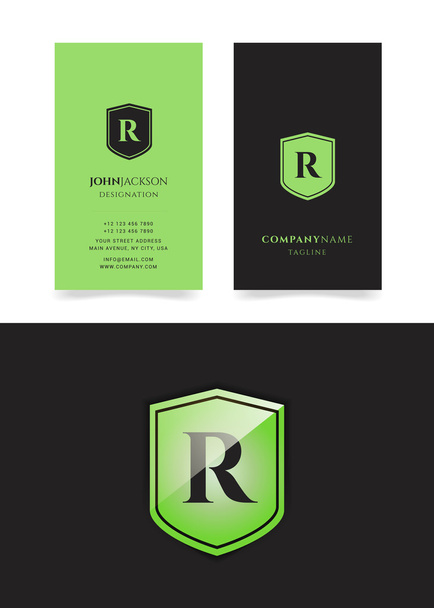 R επιστολή λογότυπο ασπίδα - Διάνυσμα, εικόνα