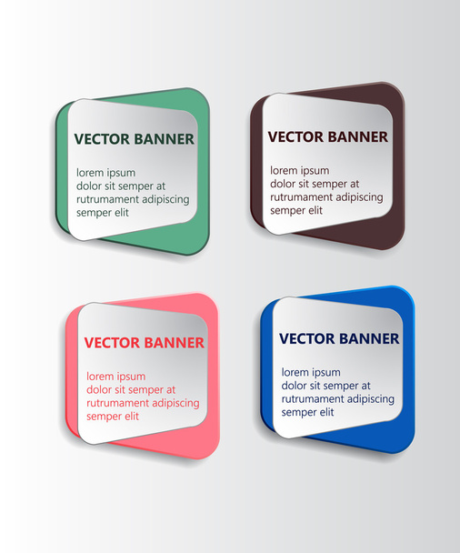 Abstract vector banner set. Paper round notes with swirl design. - Вектор, зображення