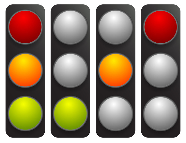 traffic light icons set - Vector, Imagen