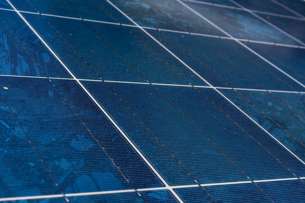 Solarpaneel blaue Textur schließen Detail Energie erneuerbare Geräte Installation - Foto, Bild