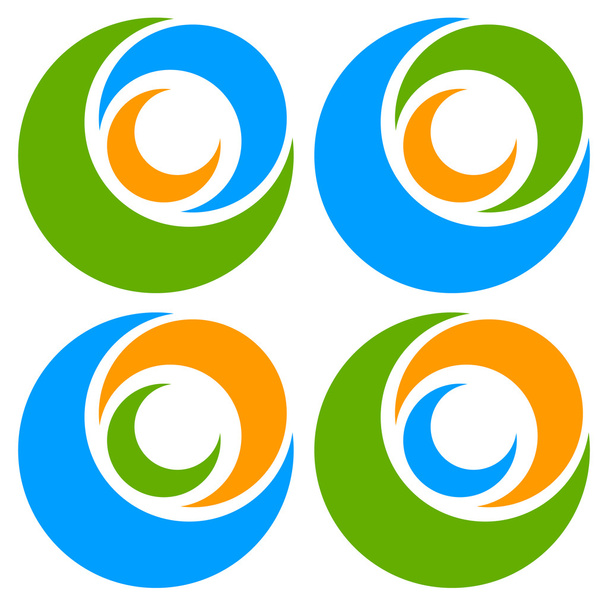 Spiral, circles logo set. - Vektor, obrázek