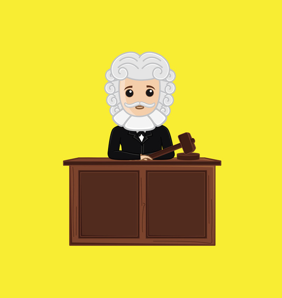 Judge in Courtroom - Vector, Image
