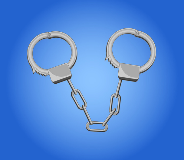 Metallic Handcuffs Vector - Vector, Image