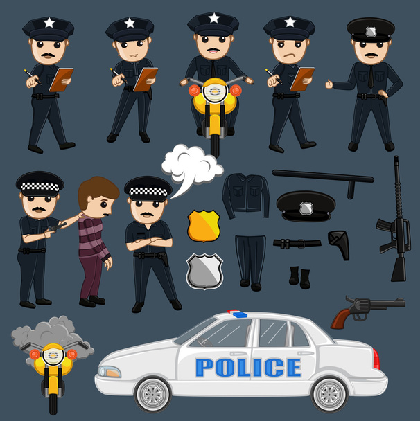 警察と機器のベクトル - ベクター画像