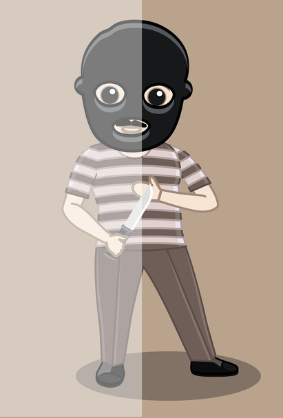 Balaclava Robber with Knife - Vector, Image