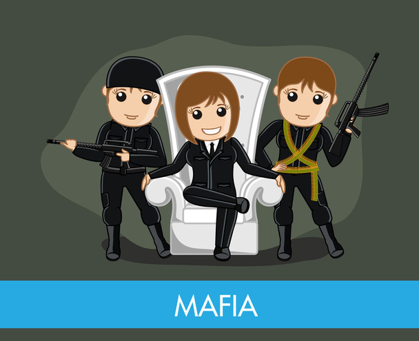 Female Mafia Gang Character - Vector, Image