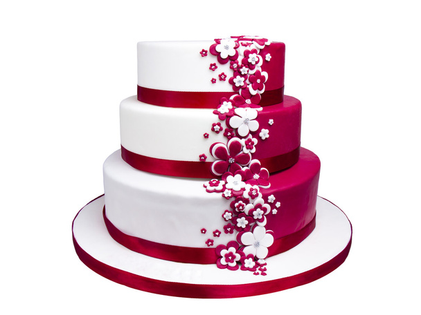 Marshmallow Fondant Multilayer Cake decoration isolated - Photo, Image
