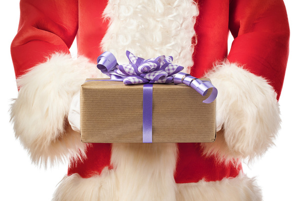 Père Noël tenant boîte cadeau Noël
 - Photo, image