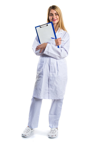 Doctor woman holding notes - Foto, Imagem