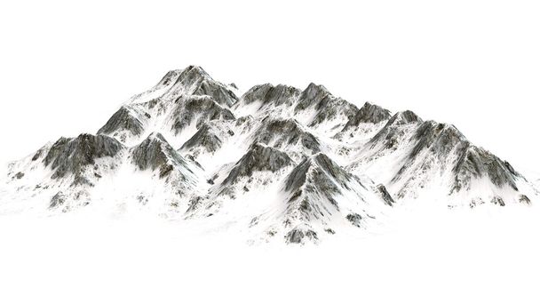Montañas nevadas - aisladas sobre fondo blanco
 - Foto, Imagen