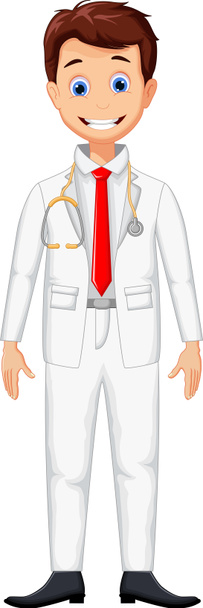 cute young professional doctor cartoon - Photo, Image