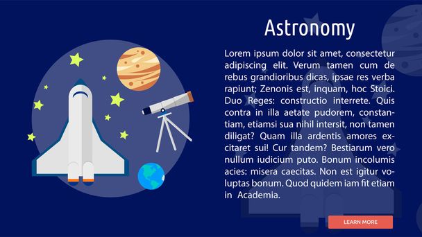 Tähtitiede Käsitteellinen Banner
 - Vektori, kuva