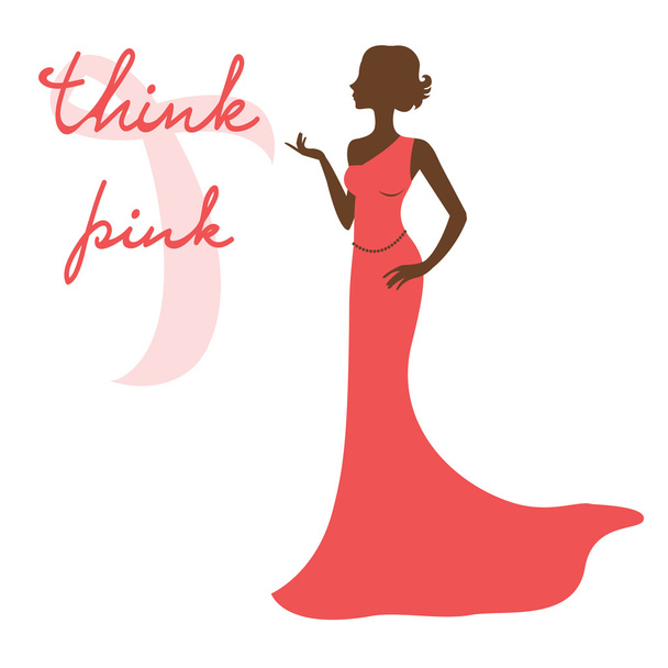 Illustration de belle silhouette de sensibilisation au cancer du sein femme
 - Vecteur, image