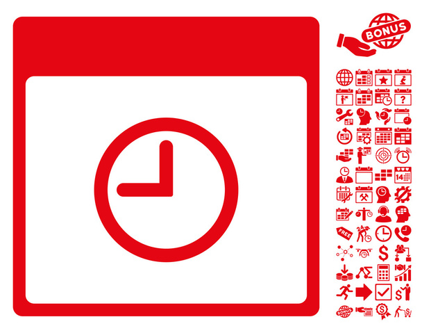 Time Calendar Page Flat Vector Icon With Bonus - Διάνυσμα, εικόνα