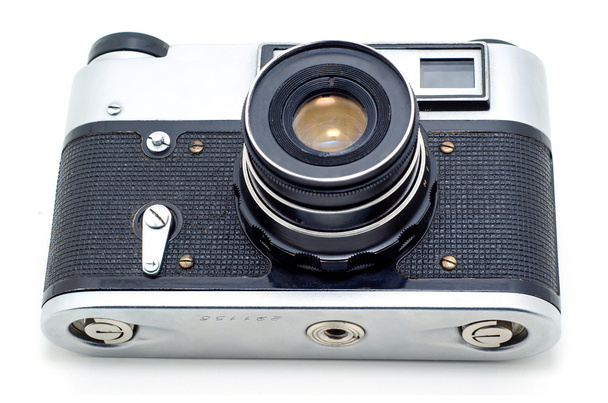 Стара старовинна фотокамера ізольована на білому фоні
 - Фото, зображення