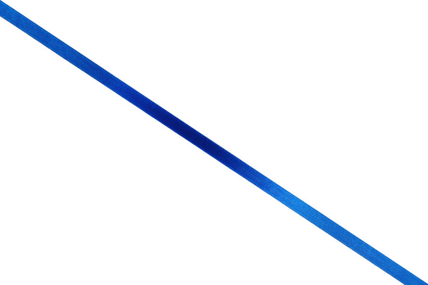 Blue ribbon on white background - Фото, зображення