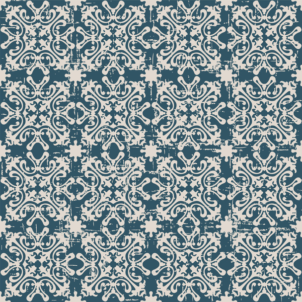 Seamless worn out antique background image of geometry kaleidoscope pattern. - ベクター画像