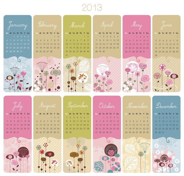 Kalendarz 2013 zestaw - Wektor, obraz