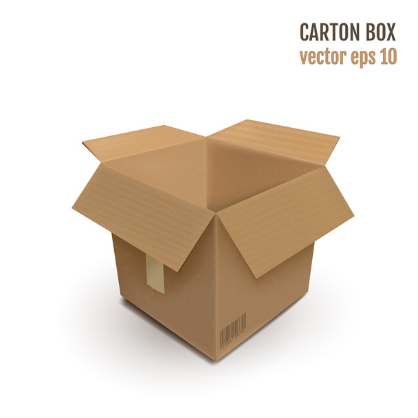 Brown carton box isolated on white background. Vector carton box. Vector illustration for your graphic design. - Vektor, kép