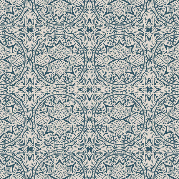 Seamless worn out antique background image of round cross outline pattern. - Vector, Image
