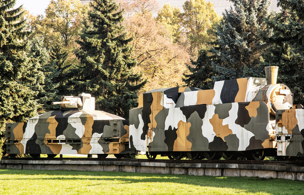 Comboio blindado Hurban em Zvolen, Eslováquia, memorial da Segunda Guerra Mundial
 - Foto, Imagem