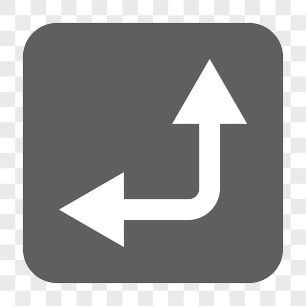 Bifurcation Arrow Left Up Rounded Square Button - Vector, afbeelding