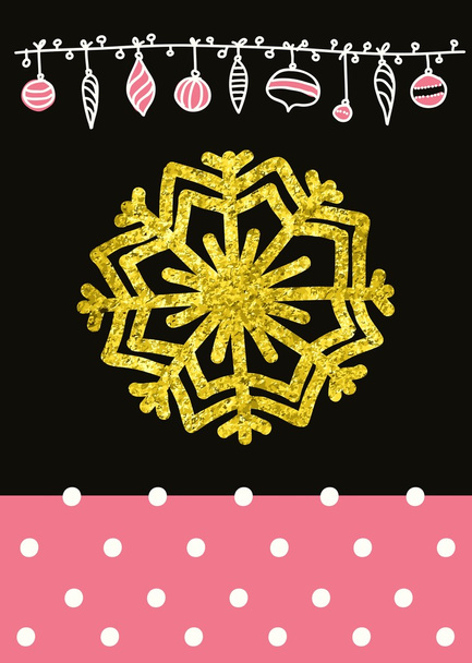 Christmas Calligraphic Design and snowflake - Wektor, obraz