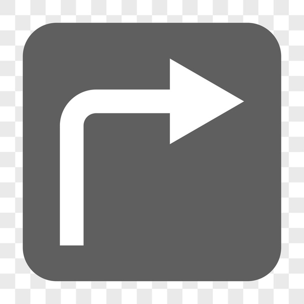 Turn Right Rounded Square Button - Вектор,изображение