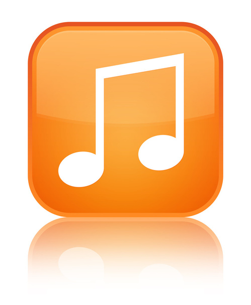 Zene ikon fényes narancssárga négyzet gomb - Fotó, kép