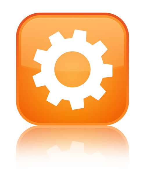 Process icon shiny orange square button - 写真・画像