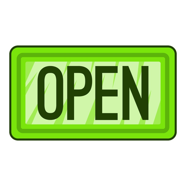Nameplate open icon, flat style - Vetor, Imagem