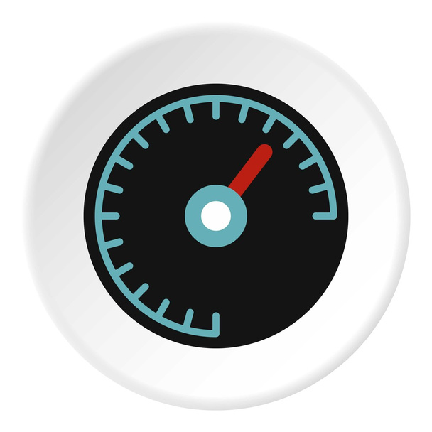 Speedometer with blue backlight icon, flat style - Vector, afbeelding
