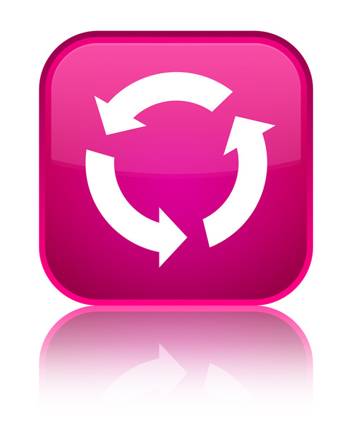 Symbol aktualisieren glänzend rosa quadratische Taste - Foto, Bild