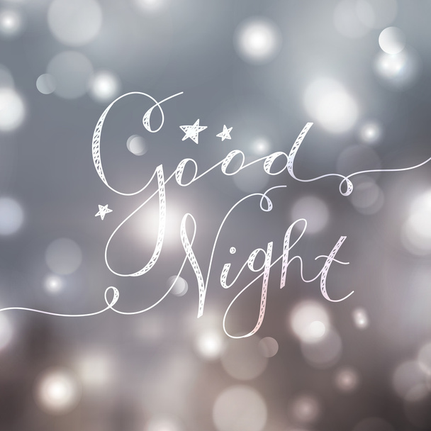 good night lettering - Vettoriali, immagini