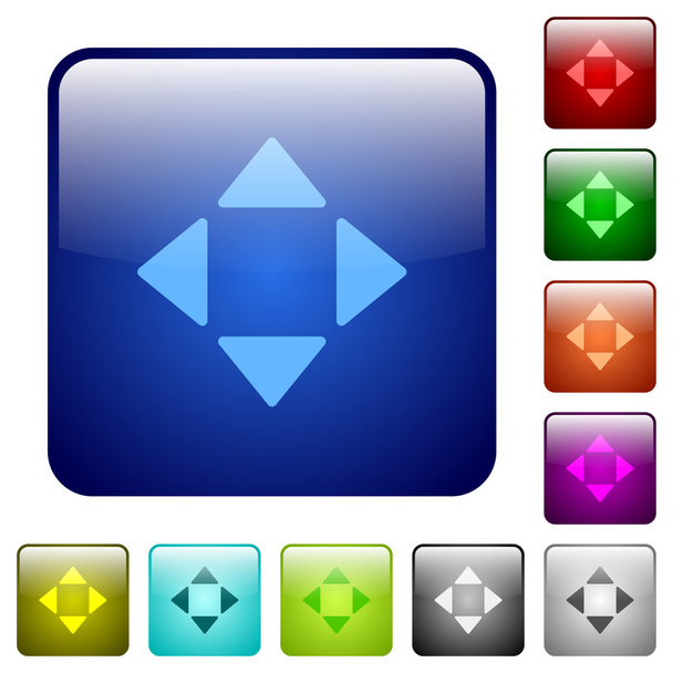 Color control arrows square buttons - Διάνυσμα, εικόνα