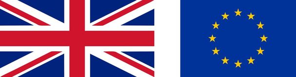 Прапор Великої Британії та ЄС - Вектор, зображення