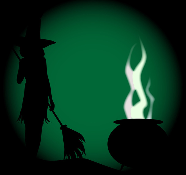 Halloween cadı arka plan - Vektör, Görsel