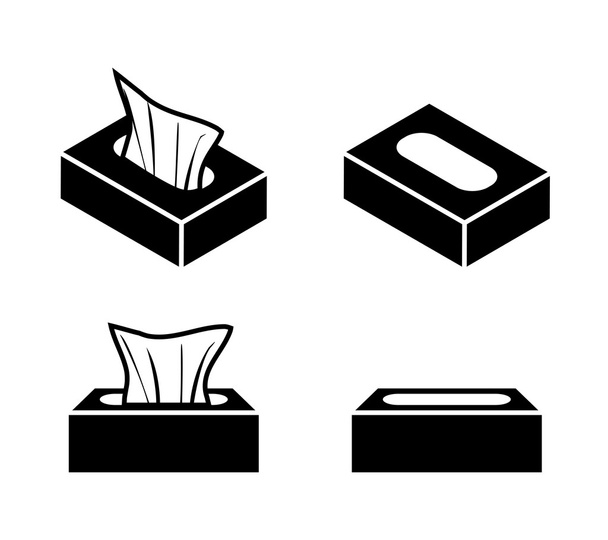 Tissue box icons in flat style, vector design - Vector, Image